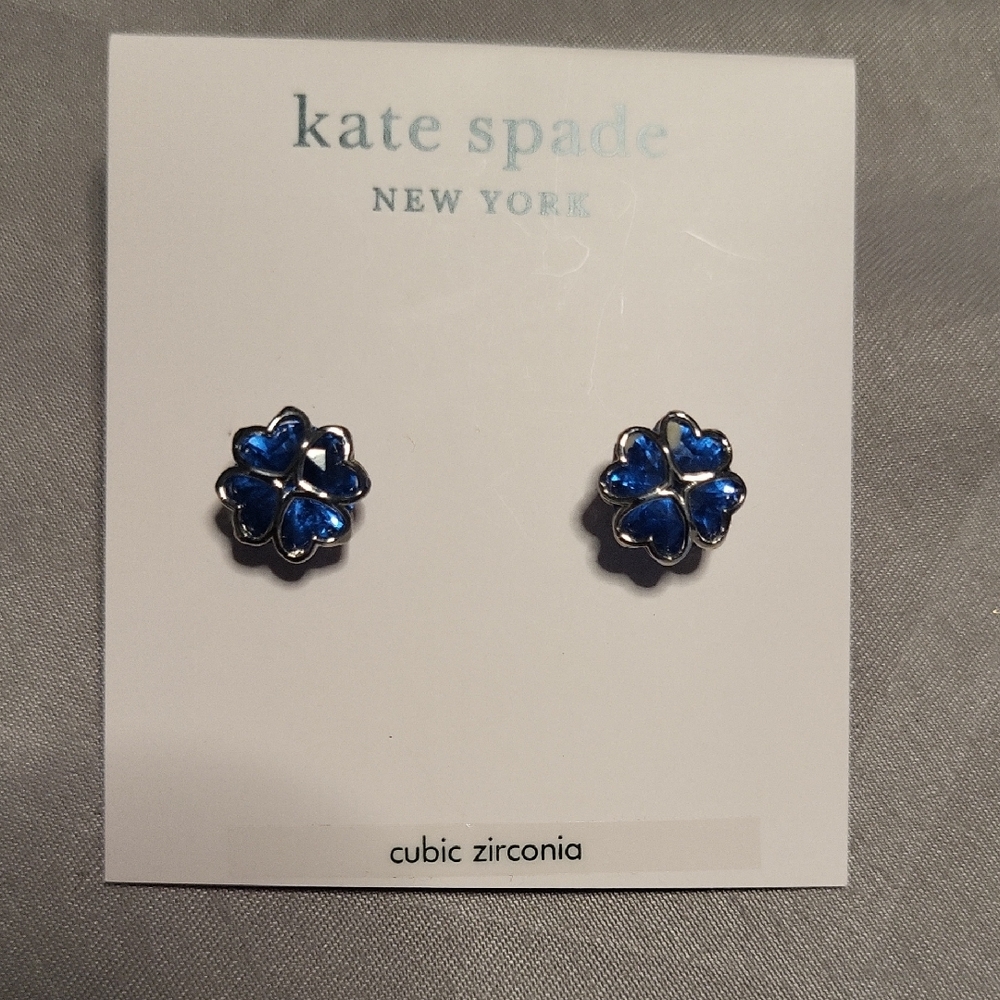 kate spade Blue and Silver Flower Stud Earrings